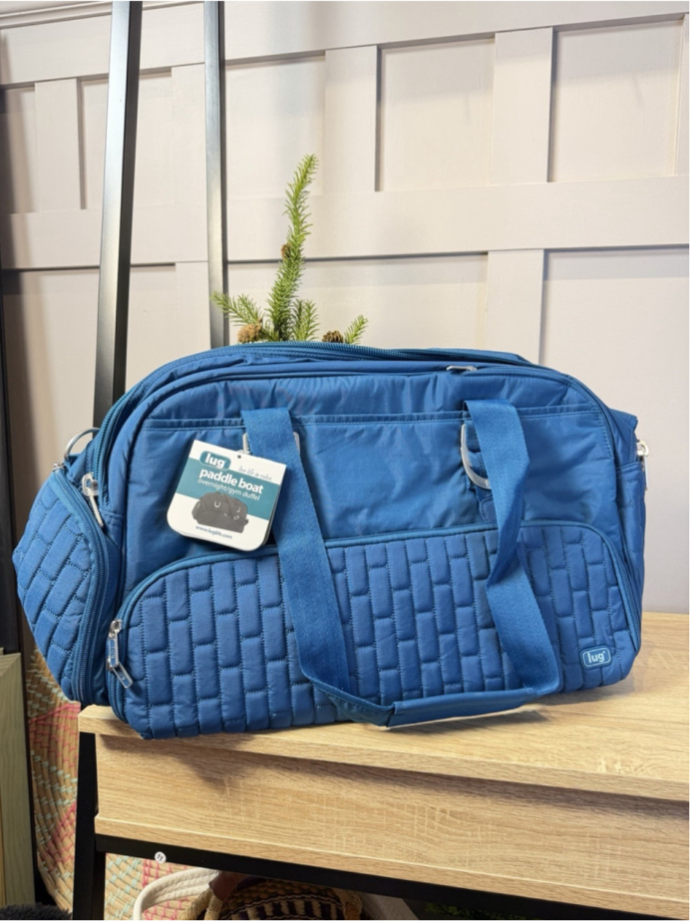 Lug Cartwheel Gym Overnight Weekender Tote Bag & Drawstring Bag Teal Blue New